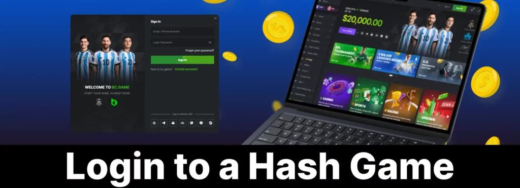 Steps how to login Hash Game