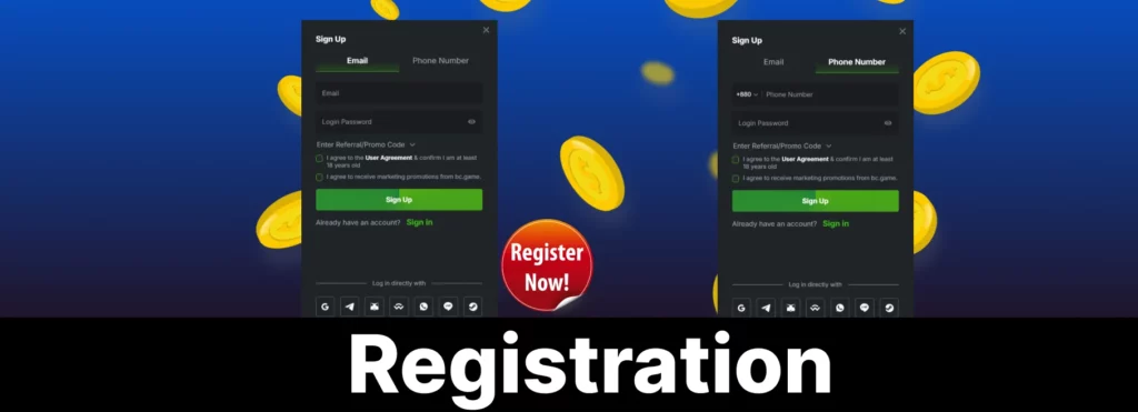 Steps for registration Hash Game